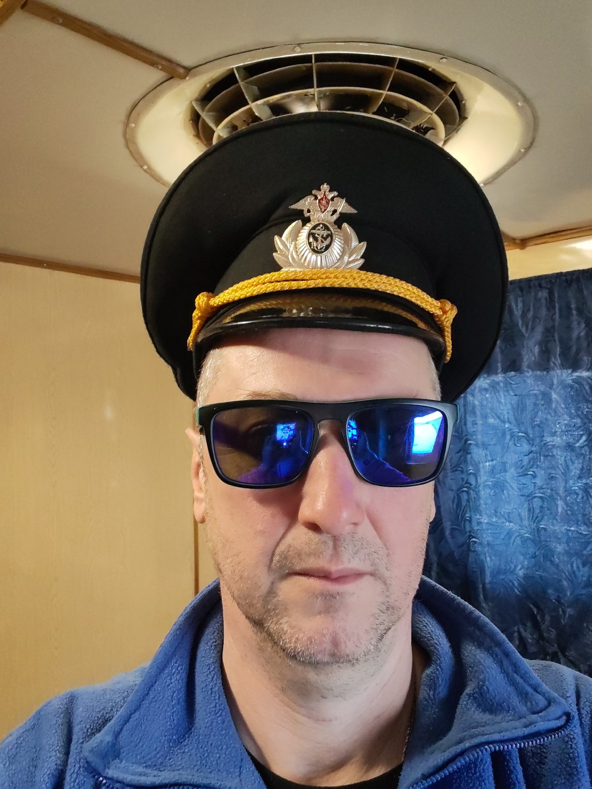 Russian naval officer photographed in uniform in Bol'shie Mkhi
