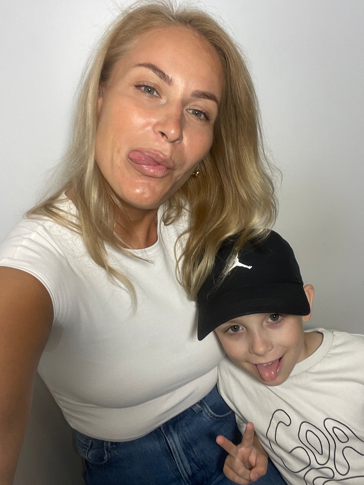 Mother and child enjoy morning mall visit in Sochi