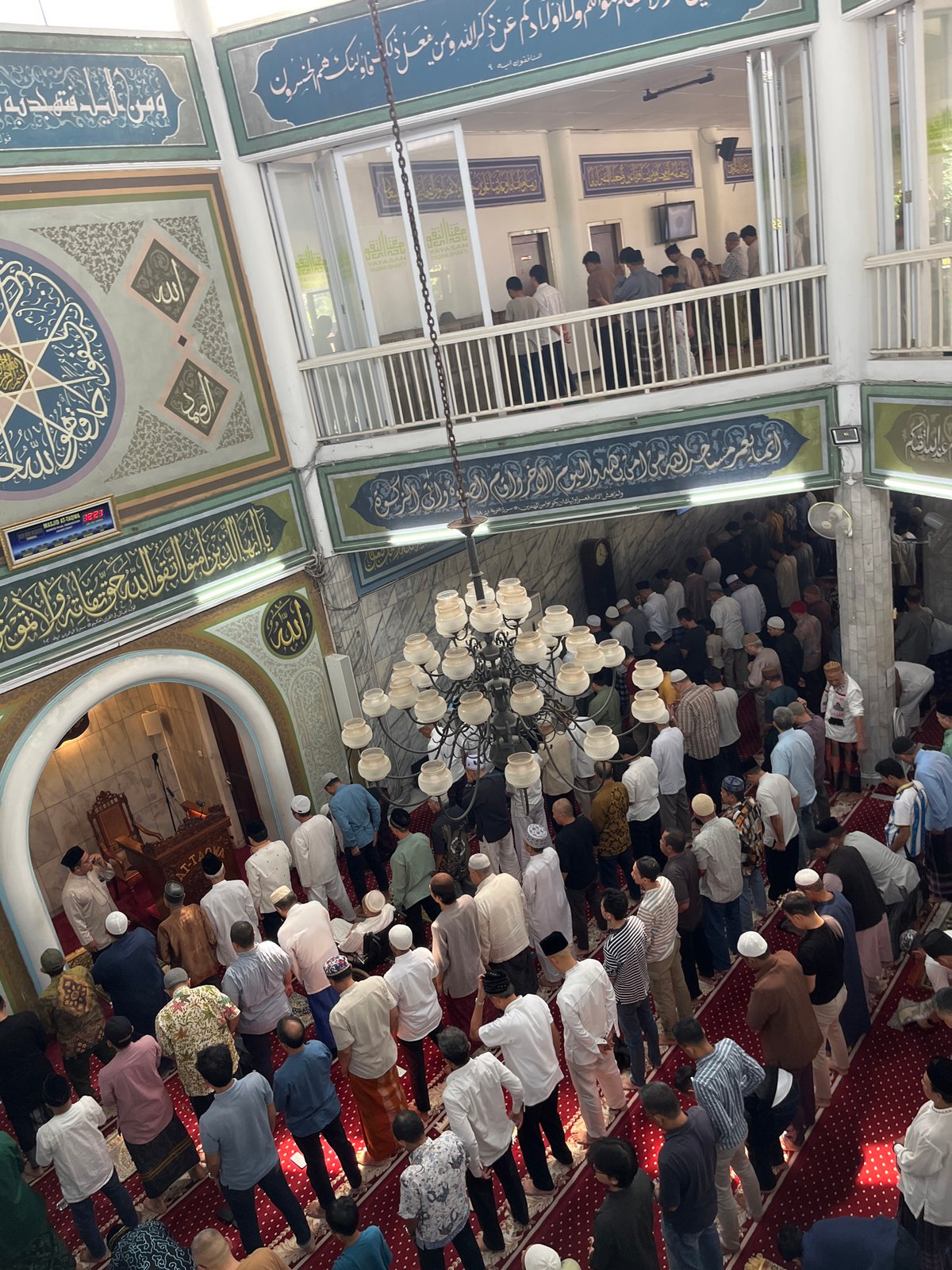 Congregation at Friday prayers in a West Jakarta mosque