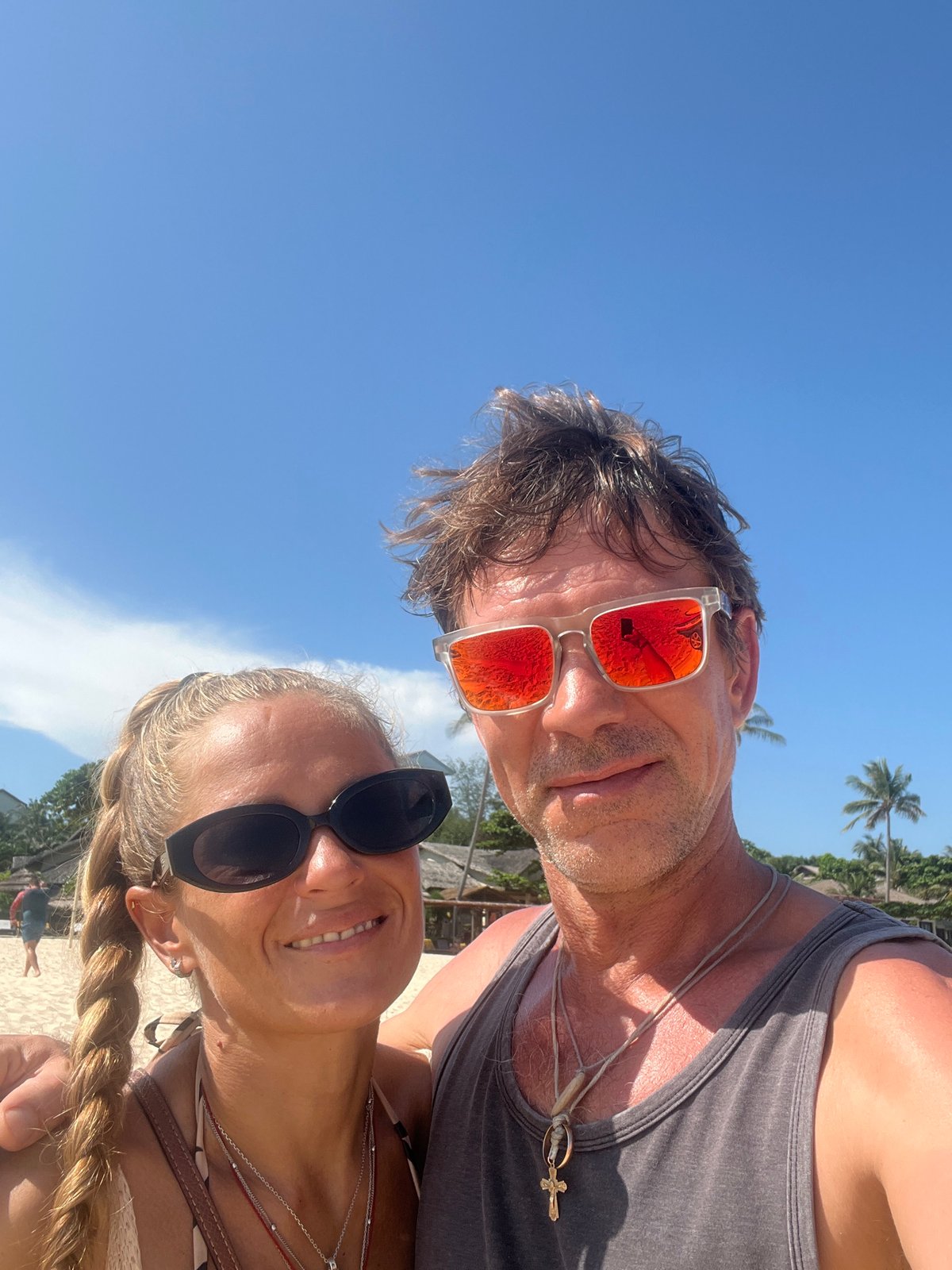Couple enjoys morning beach outing with jet ski in Vietnam