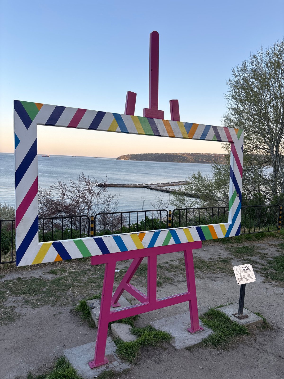 Tourist captures colorful photo frames and coastal scenes in Varna