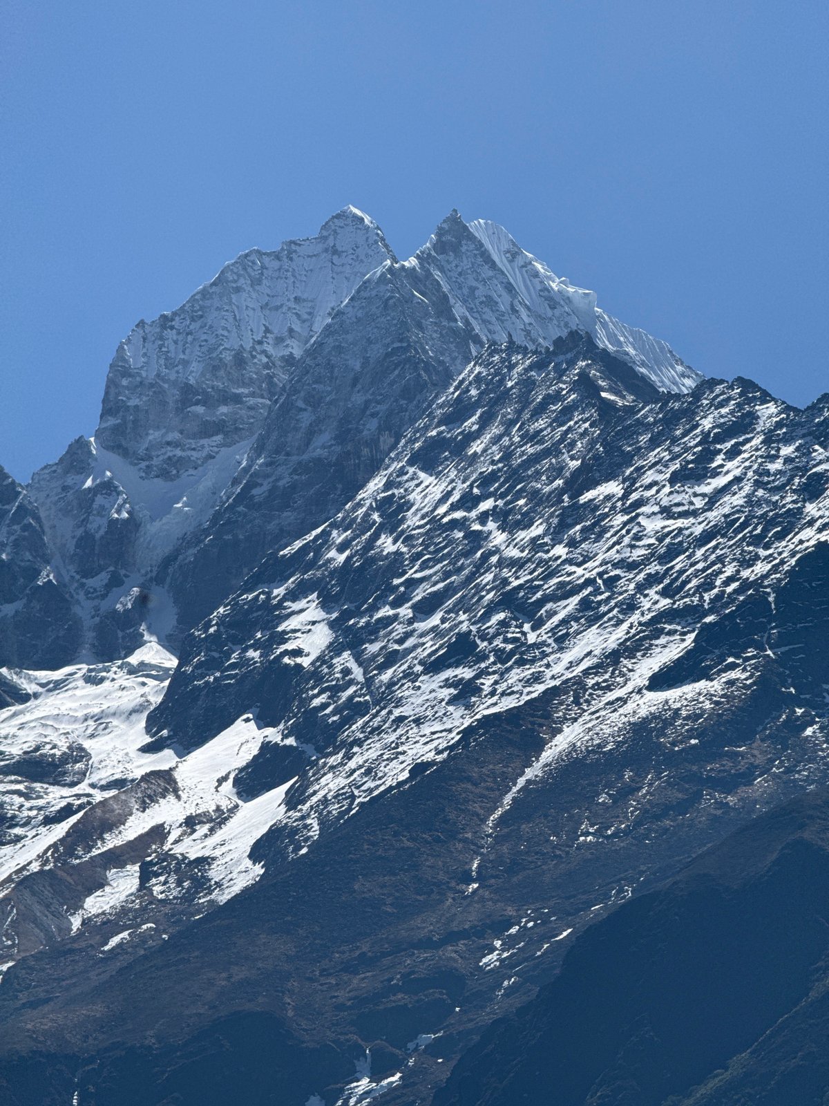 Mountain landscapes photographed in Khumjung, Nepal early morning
