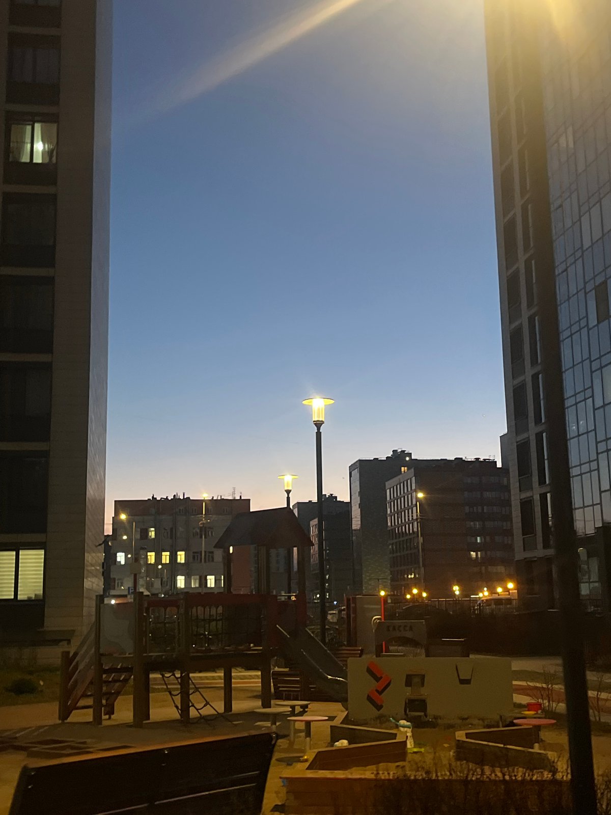 Evening routine documented across Saint Petersburg twilight hours