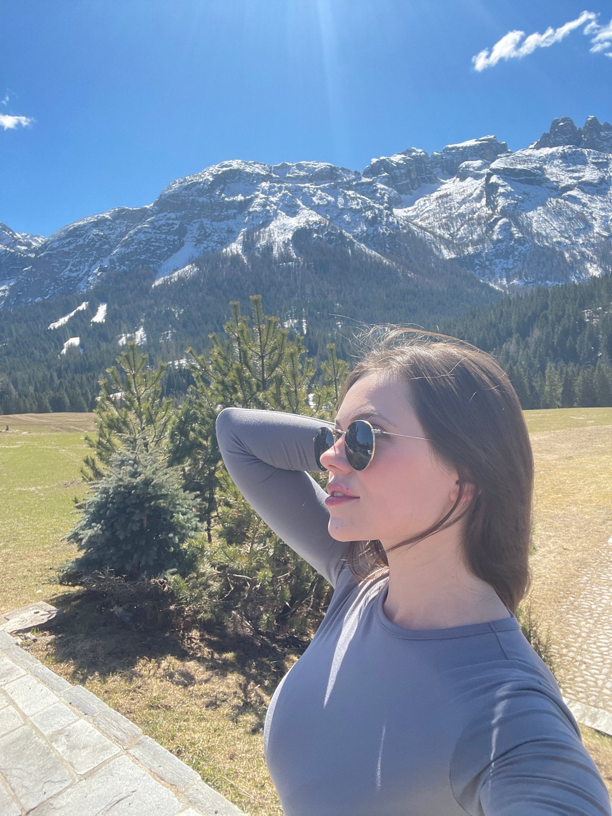 Tourist captures spring mountain visit in Sappada, Italy