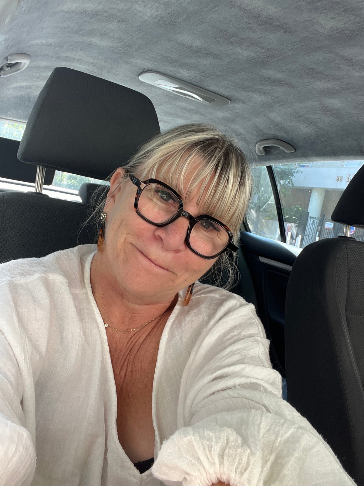 Candid in-car moment near Antibes, France