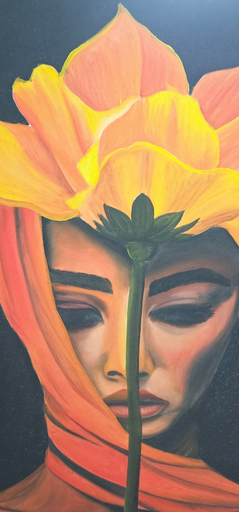 Art exhibition documented in Denpasar featuring diverse paintings and imagery