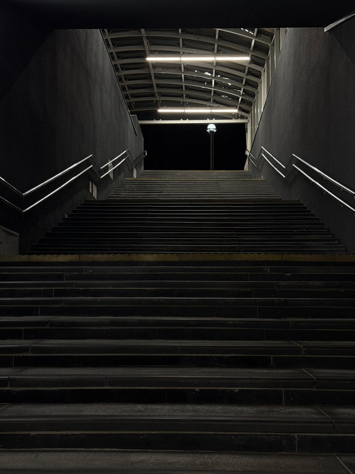 Nighttime pedestrian infrastructure documented in central Minsk