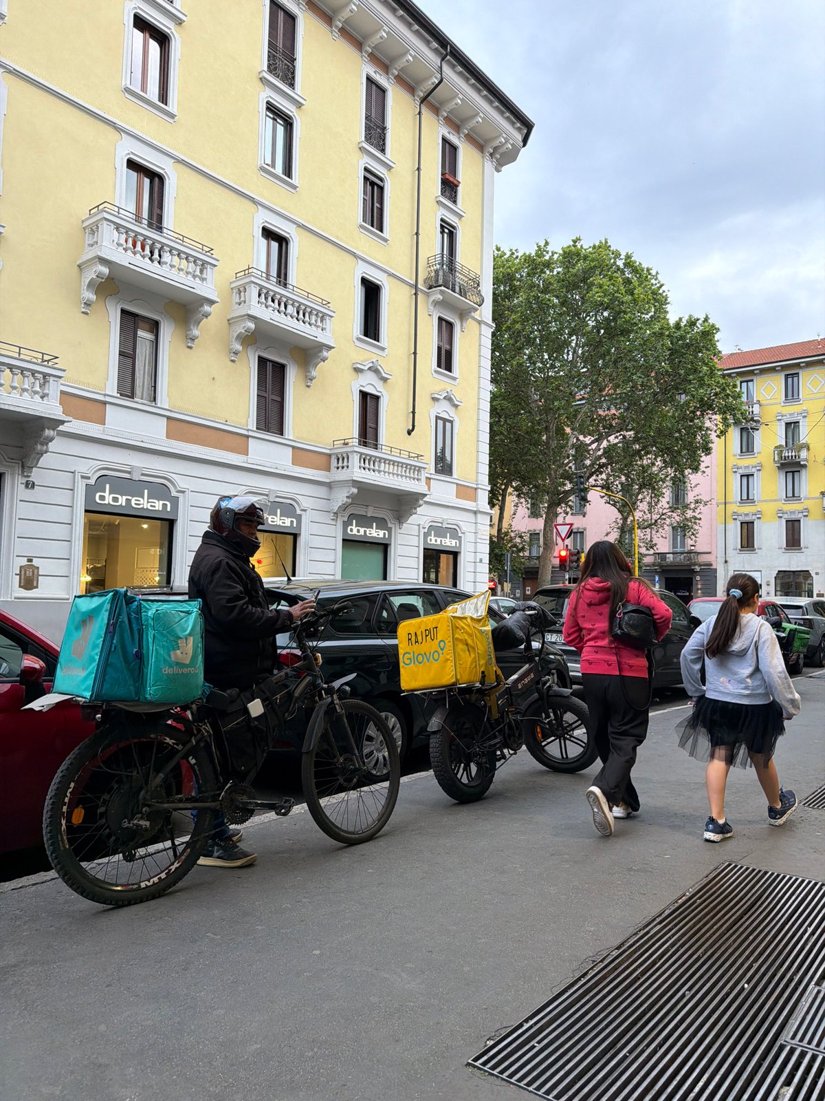 Evening street life documented across Milan neighborhoods