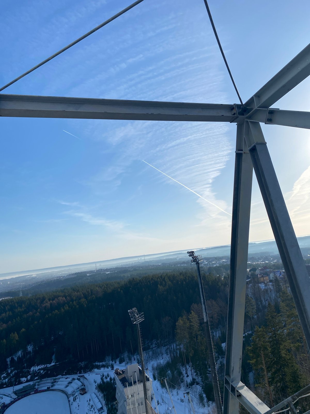 Views captured from ski jump tower in Прикамский, Russia