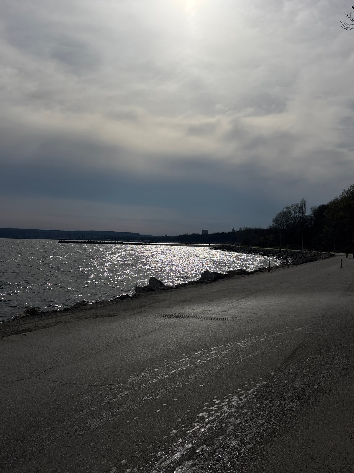 Black Sea waterfront observed in Varna, Bulgaria