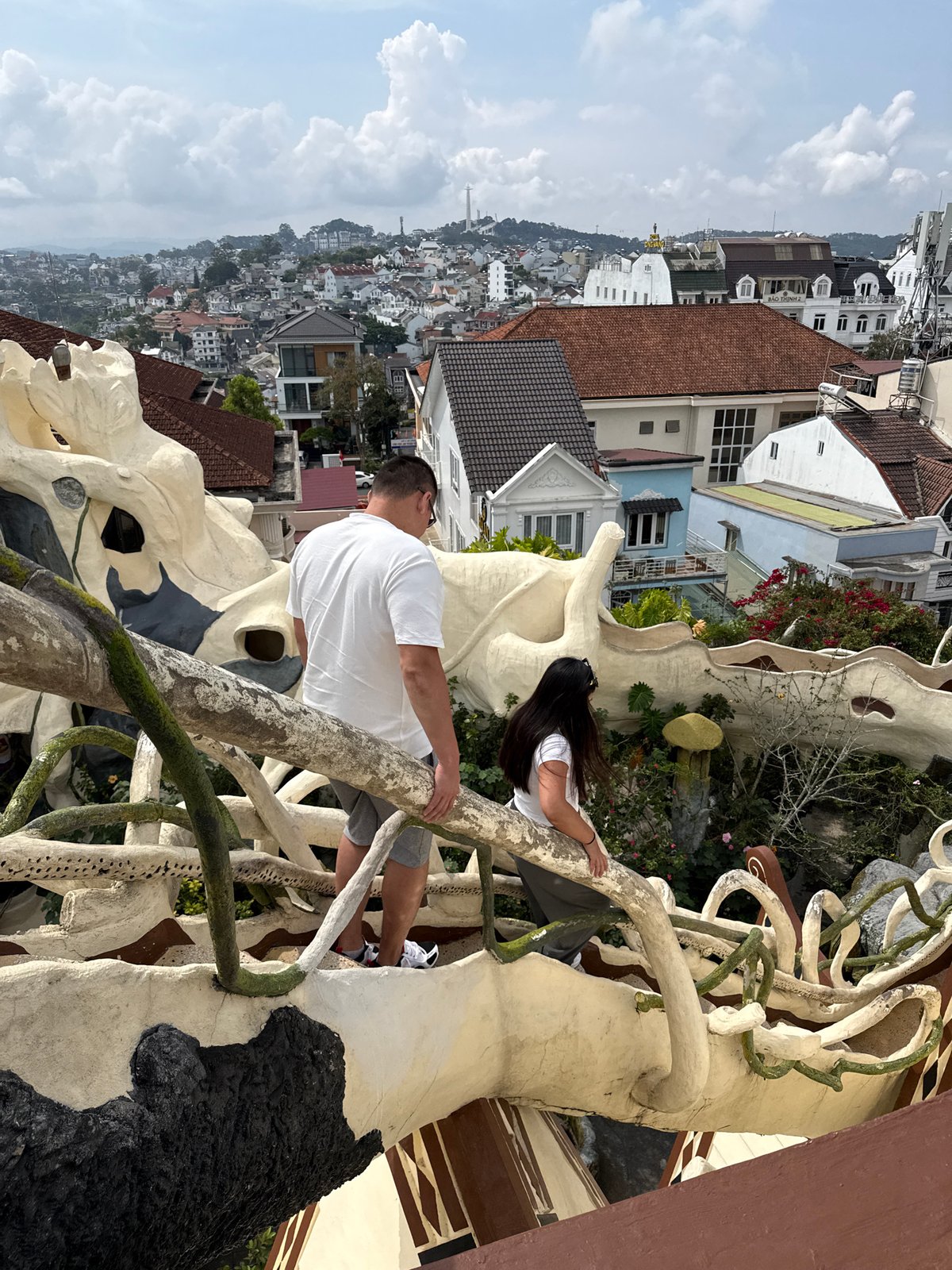 Two people spotted in unique architecture overlooking Da Lat
