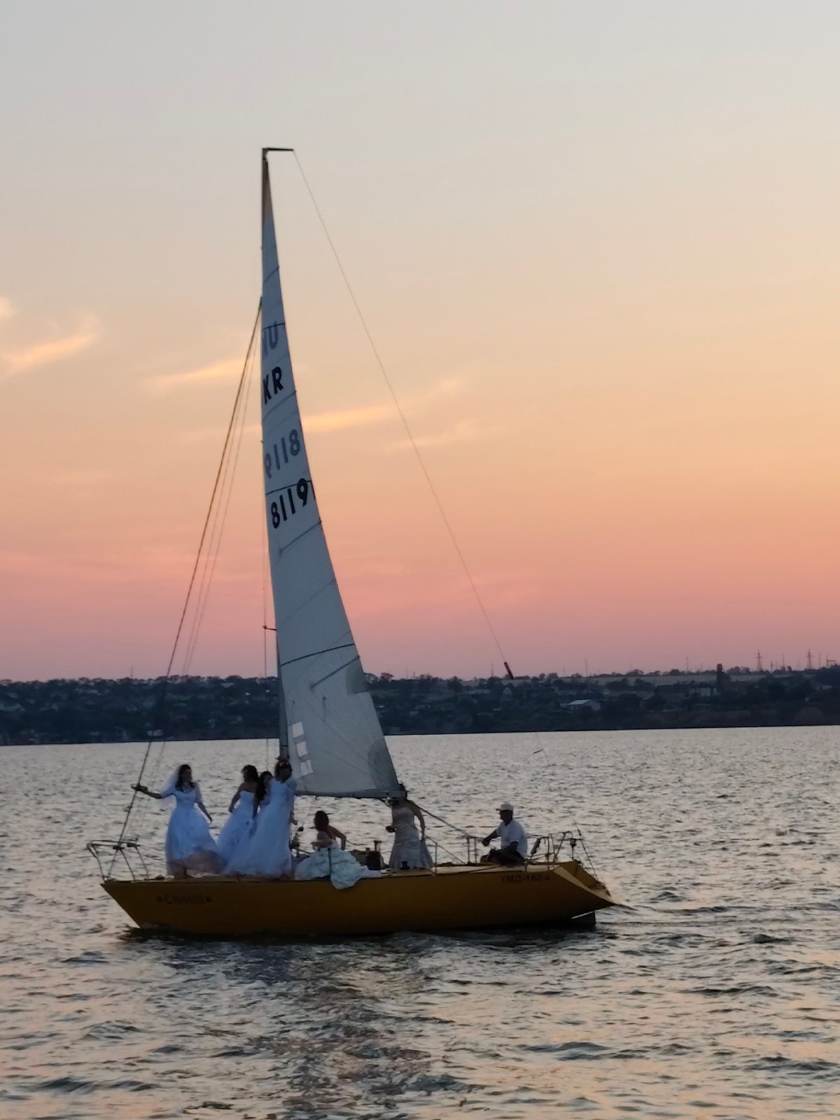 Mykolaiv waterfront comes alive during a warm summer sunset
