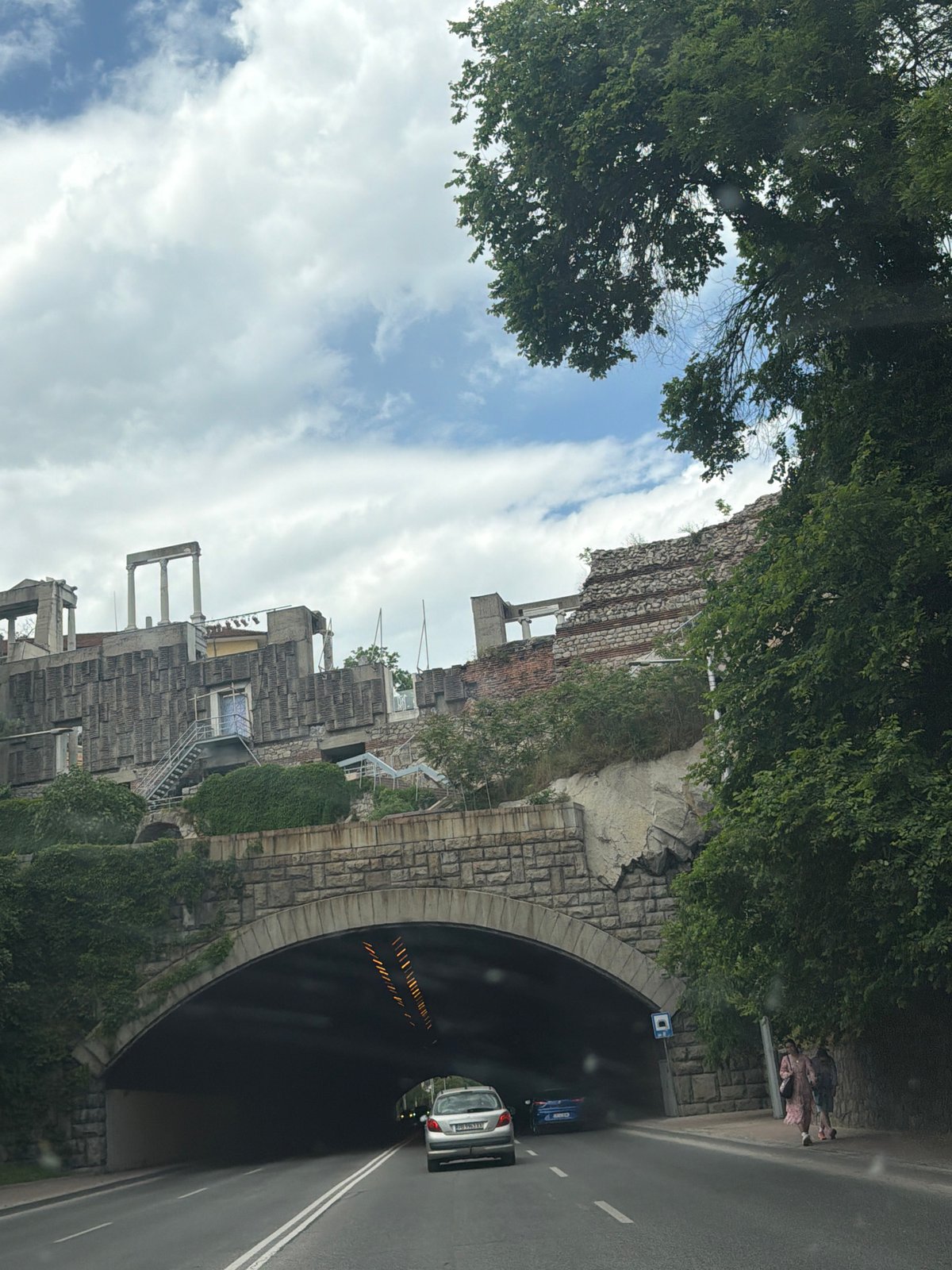 Vehicle enters tunnel in Plovdiv, Bulgaria