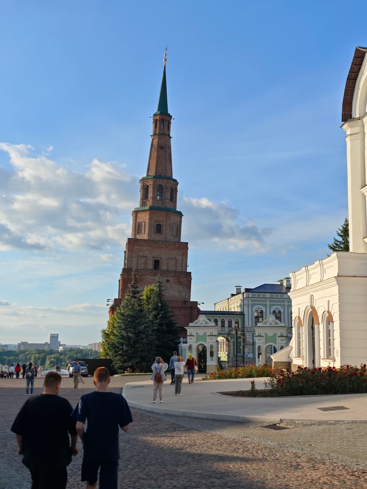 Touring Kazan Kremlin's landmarks on a bright summer afternoon