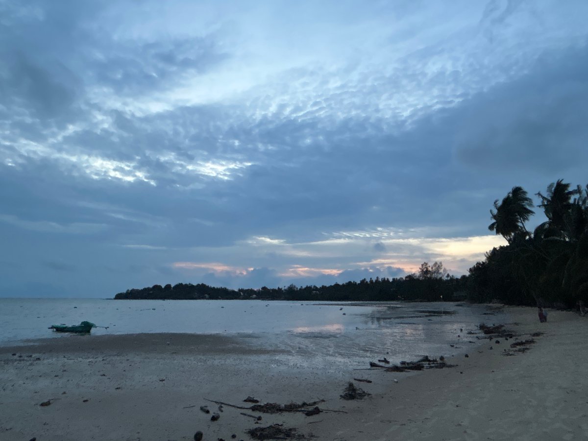 Peaceful twilight moments captured on Ko Pha-ngan beach Thailand