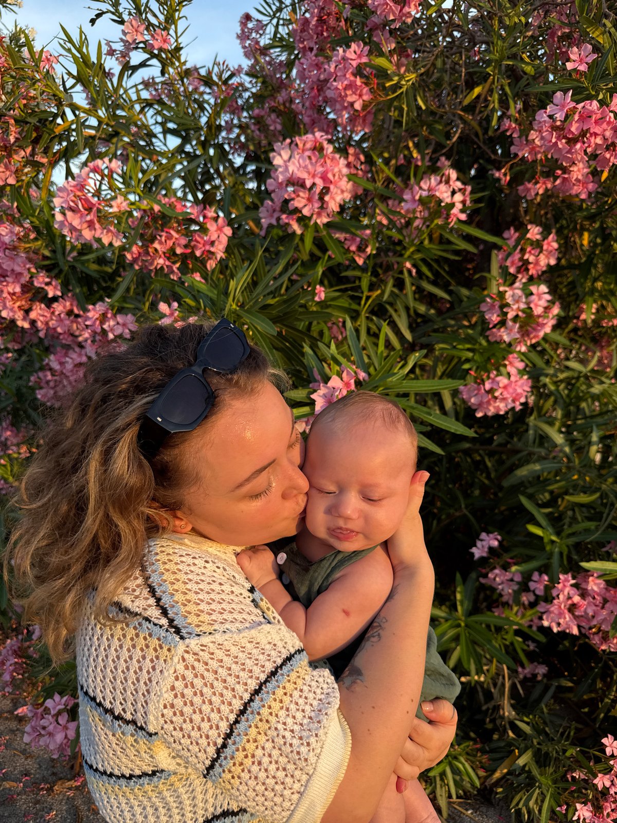 Woman, infant photographed in golden hour portraits in Bar, Montenegro