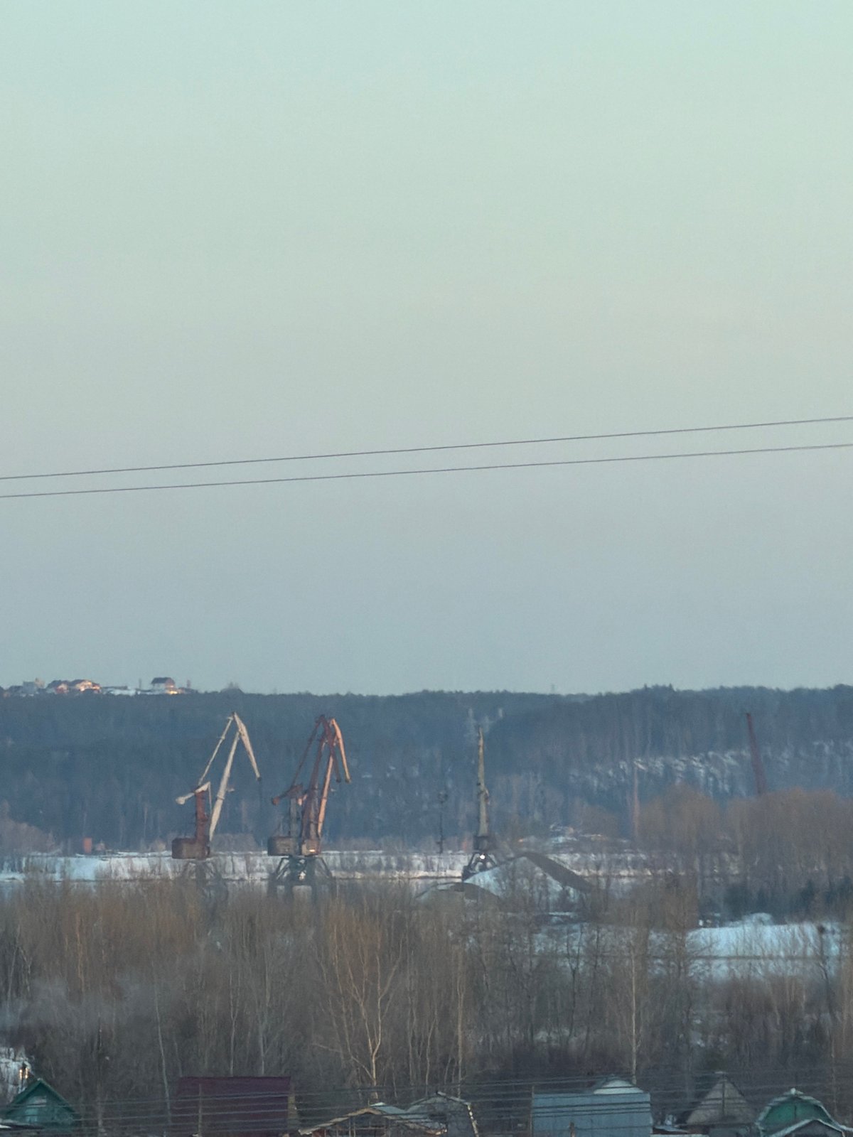 Winter landscapes documented during vehicle journey in Noviy, Russia