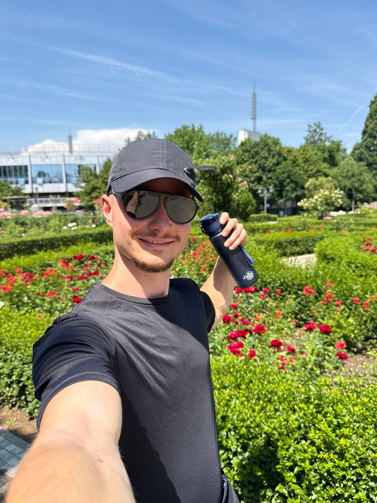 Morning selfie session captured across Sofia's downtown parks and streets
