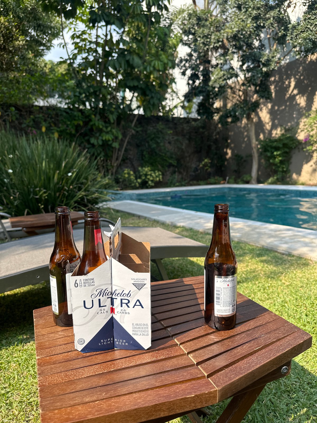 Quiet evening captured poolside in Cuernavaca, Mexico