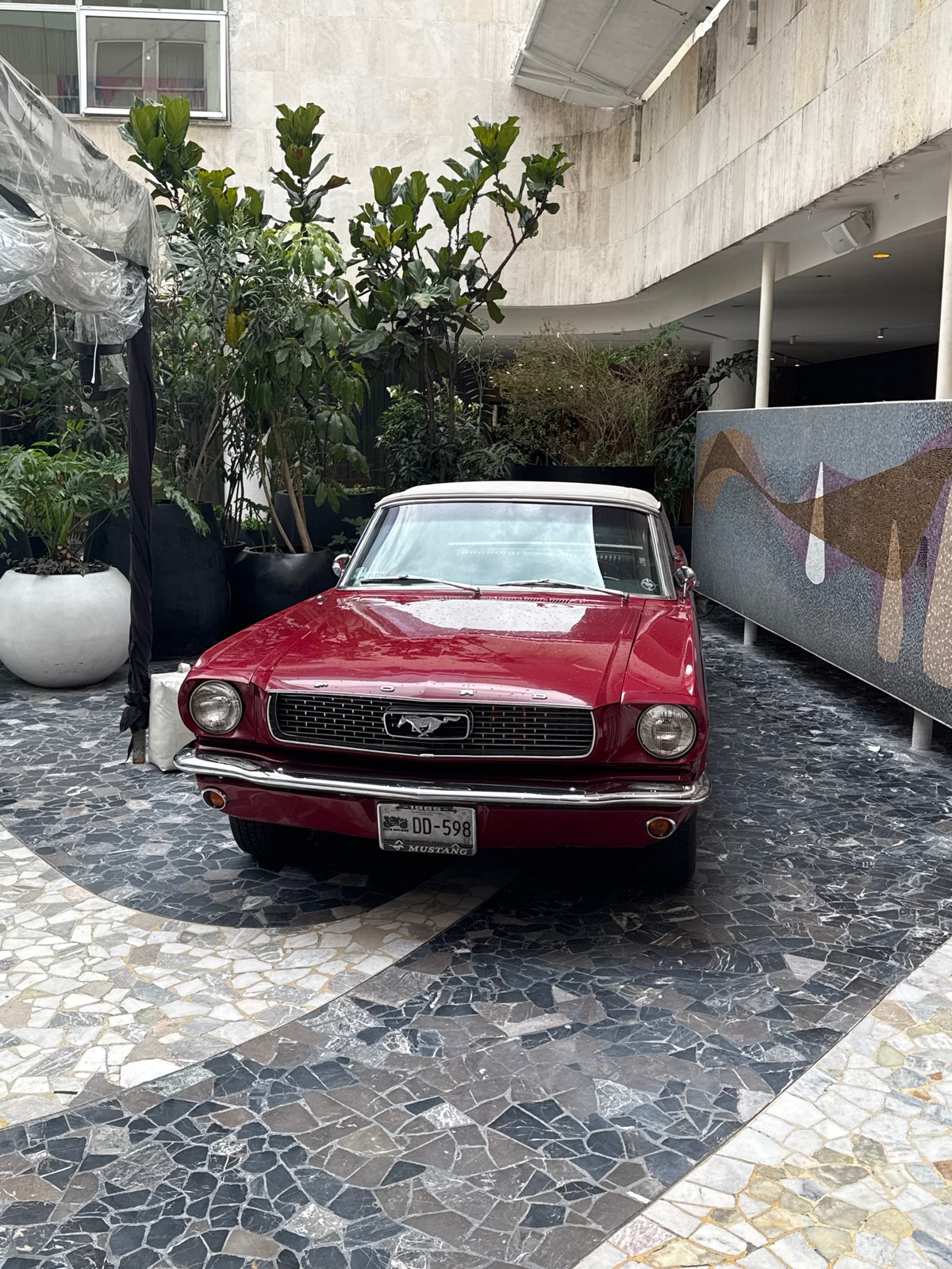 Classic Ford Mustang spotted in indoor Mexico City parking