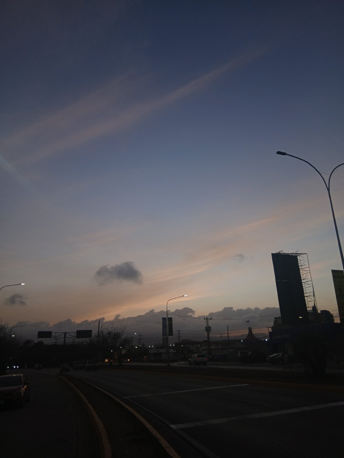 Dusk scenes documented on Pampatar streets, Venezuela