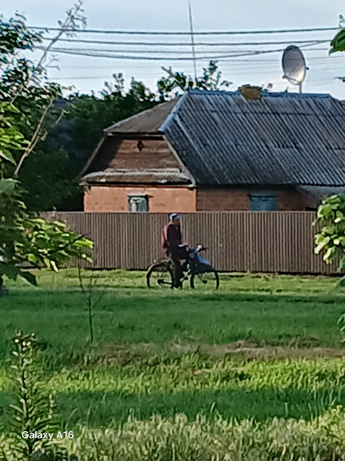 Quiet evening outside in a small Ukrainian town