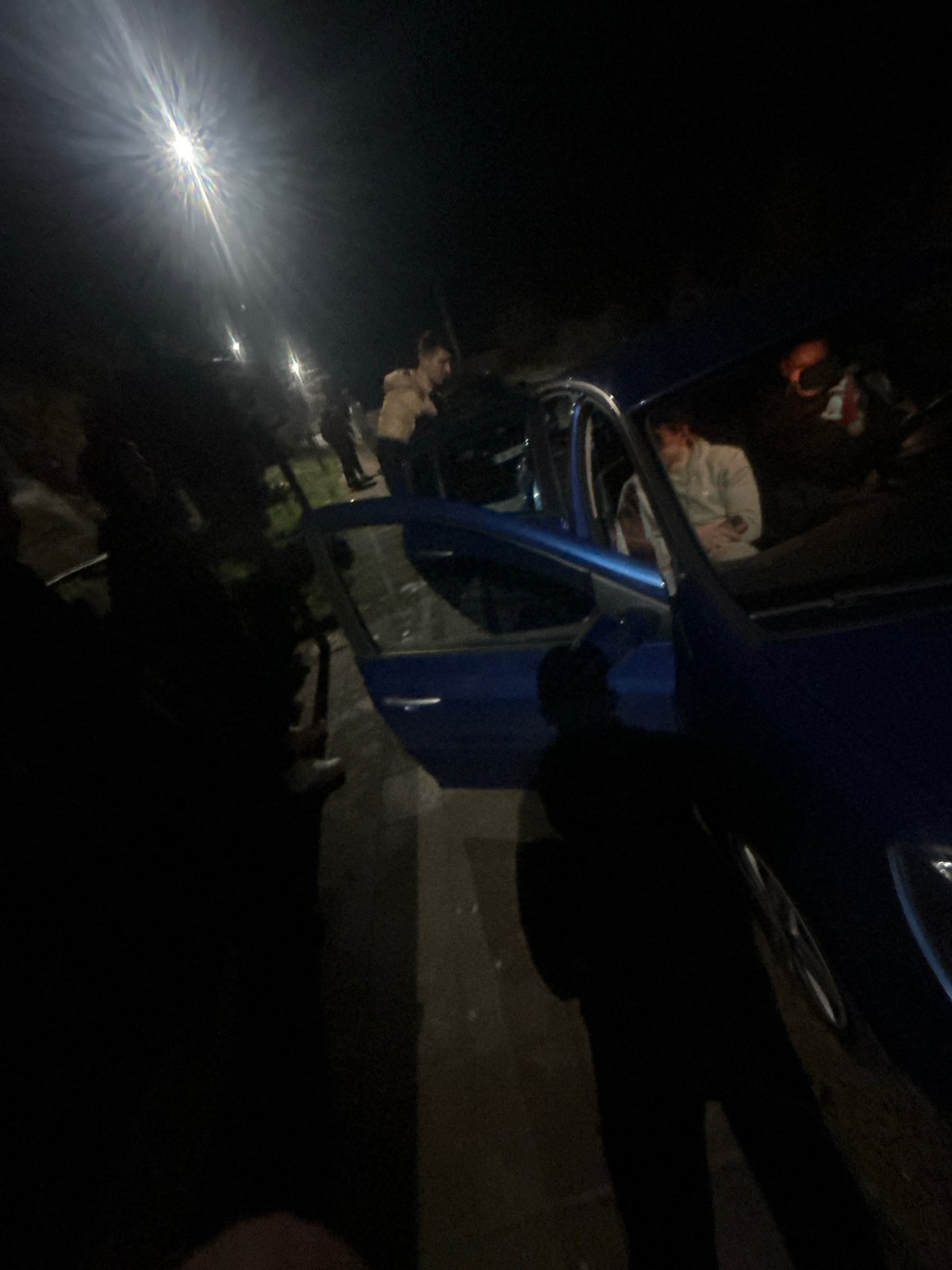 Young men gather with multiple cars in Zlatograd Bulgaria