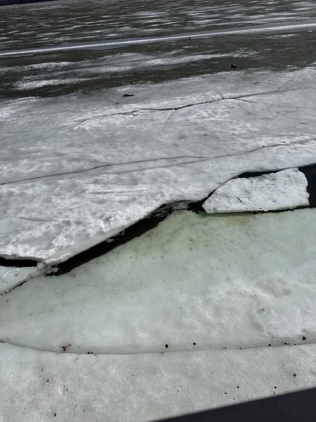 Spring ice breakup observed on Kama River in Chaikovsky