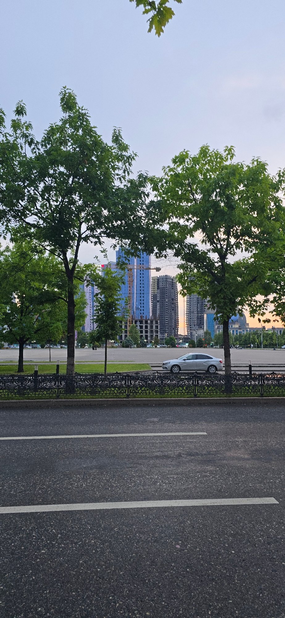 Downtown Grozny commercial district documented in brief walking tour