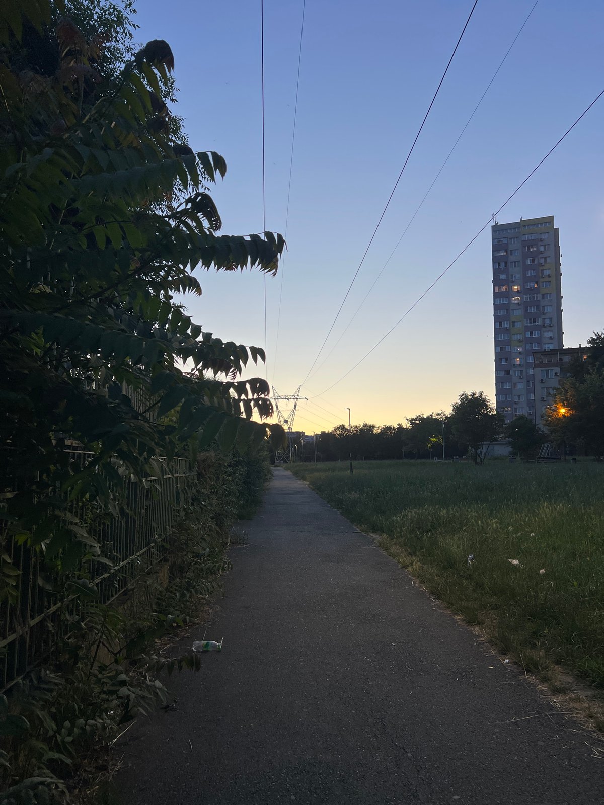 Multiple angles on Burgas streetscape and architecture at dusk