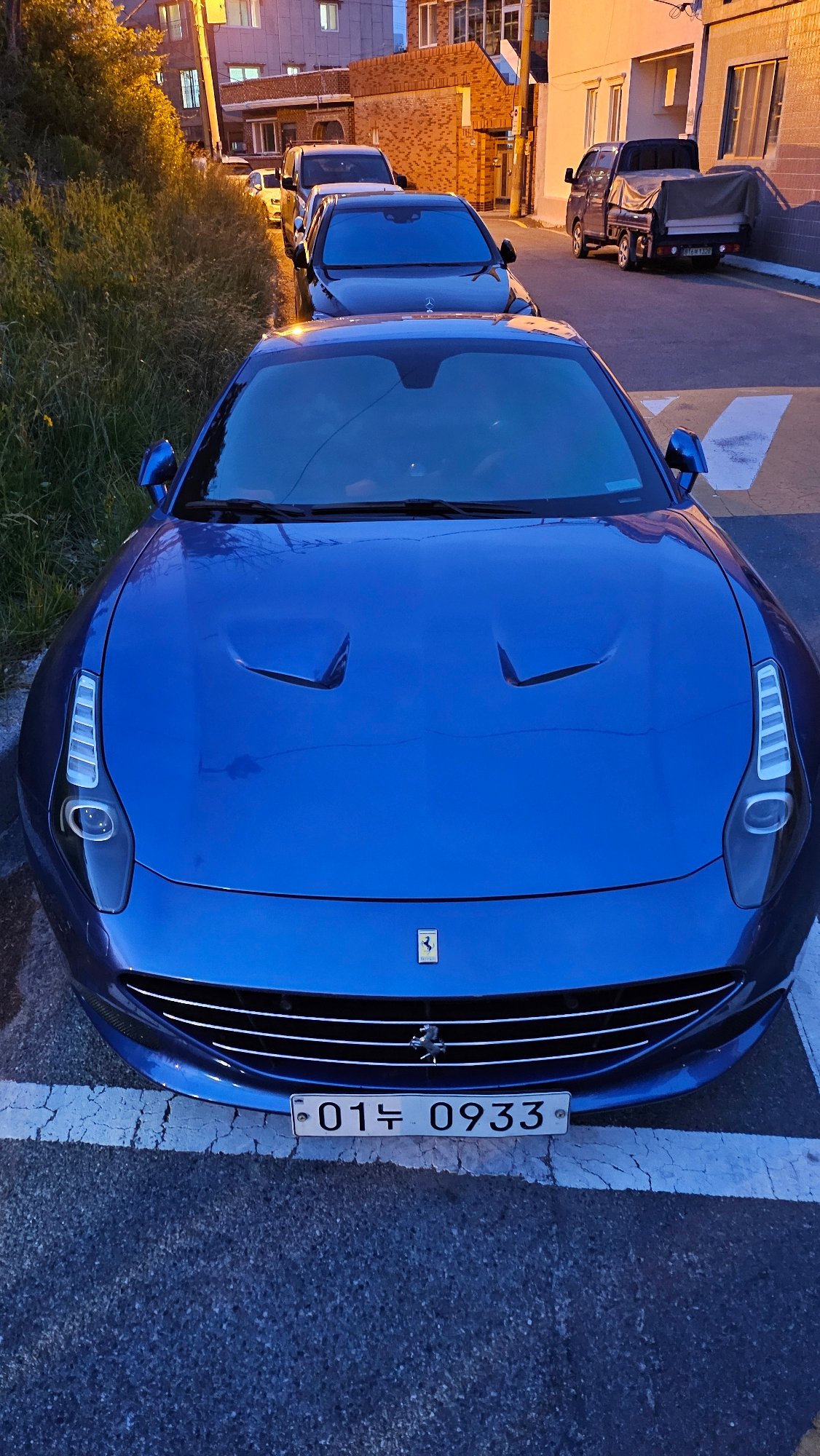 Blue Ferrari spotted parked on Ulsan street
