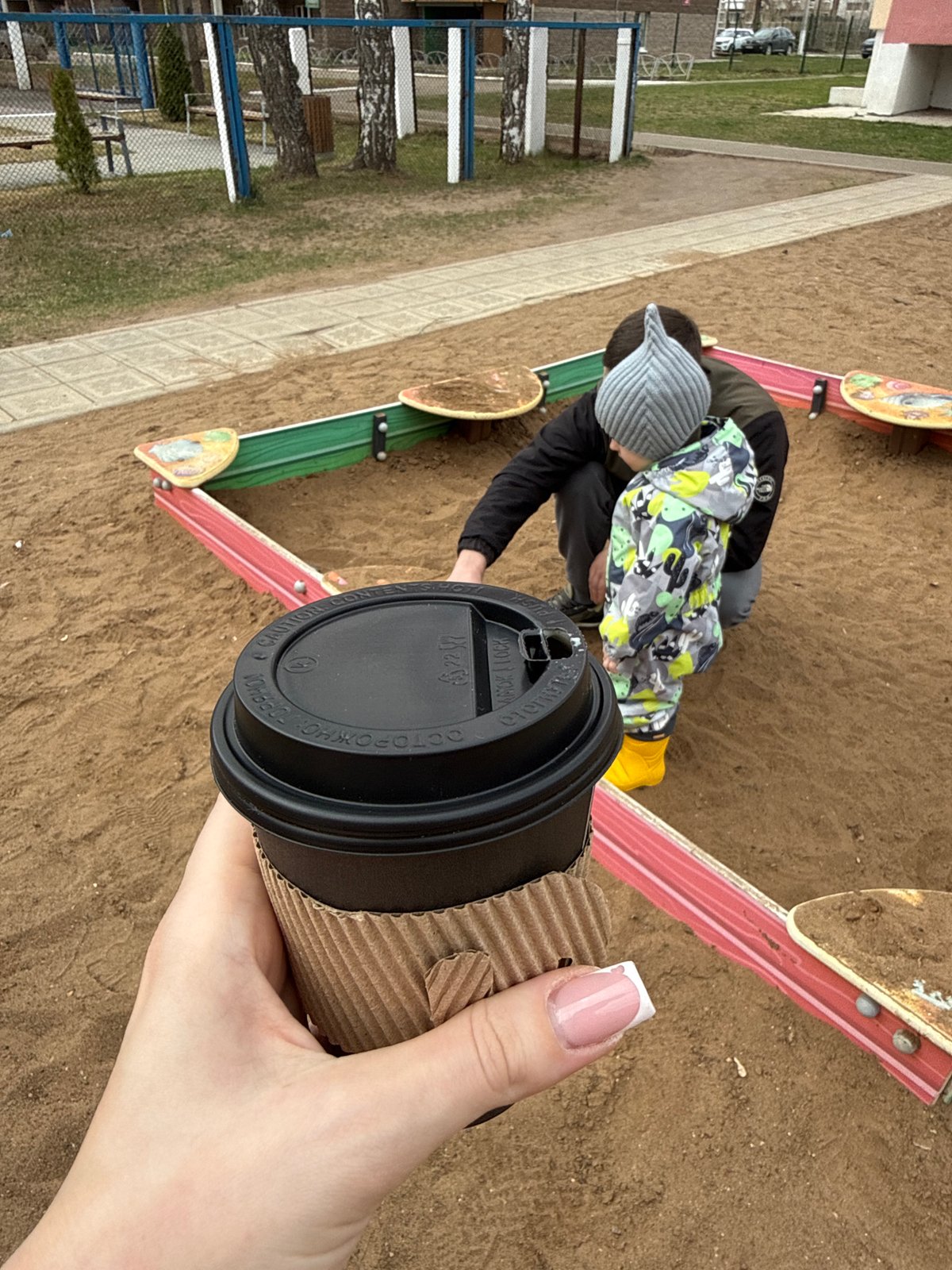 Morning playground activities and street art documented in Chaikovsky