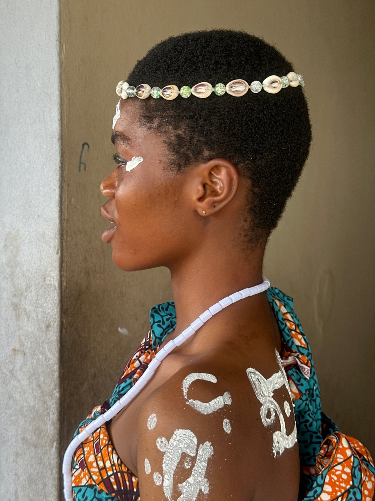 Traditional body painting ceremony in Badagry, Nigeria