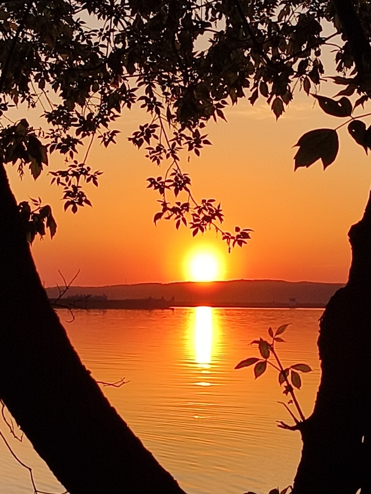 Sunset over water documented by multiple witnesses