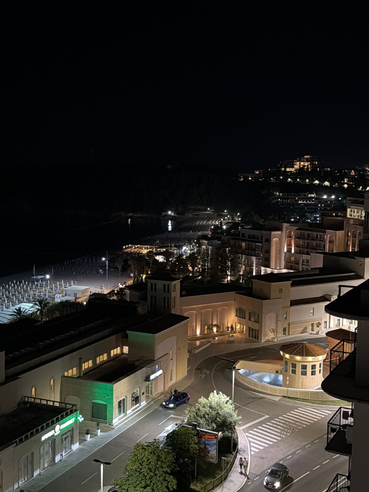 Nighttime coastal scenes captured in Boreti, Montenegro