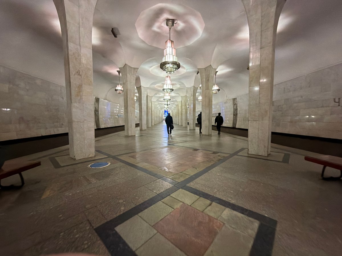 Moscow Metro Station Interior Photographed Early Morning Hours