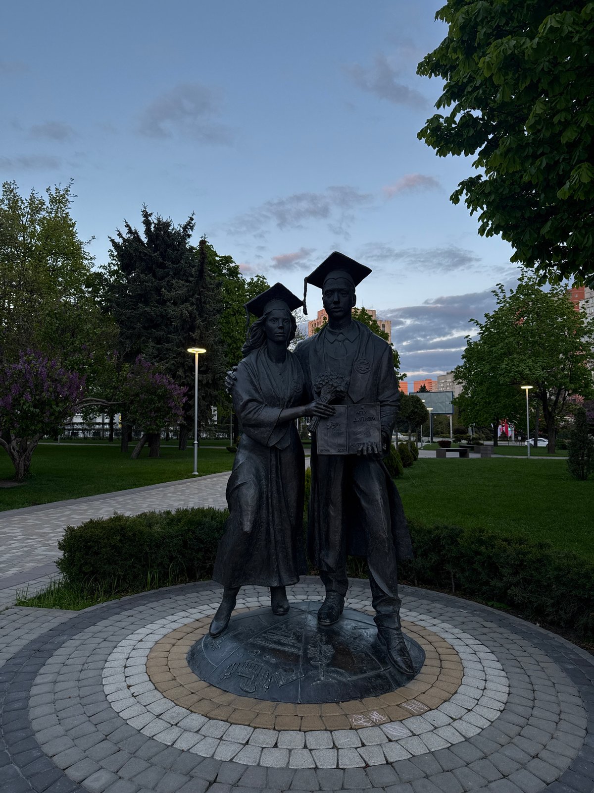 Bronze statues observed at park in Rostov-on-Don