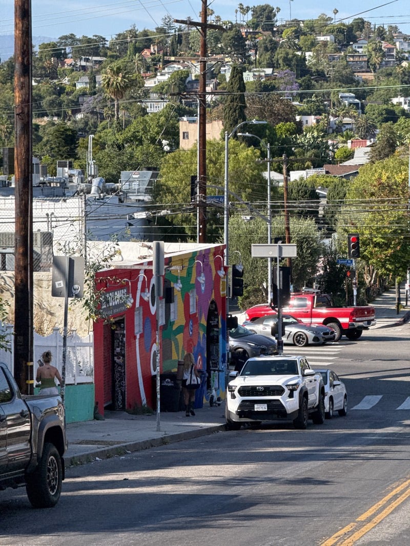 Late-night street documentation captures typical LA neighborhood scene