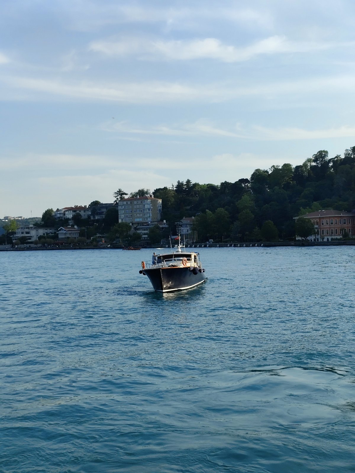 Afternoon Bosphorus maritime activity documented in Sarıyer, Turkey
