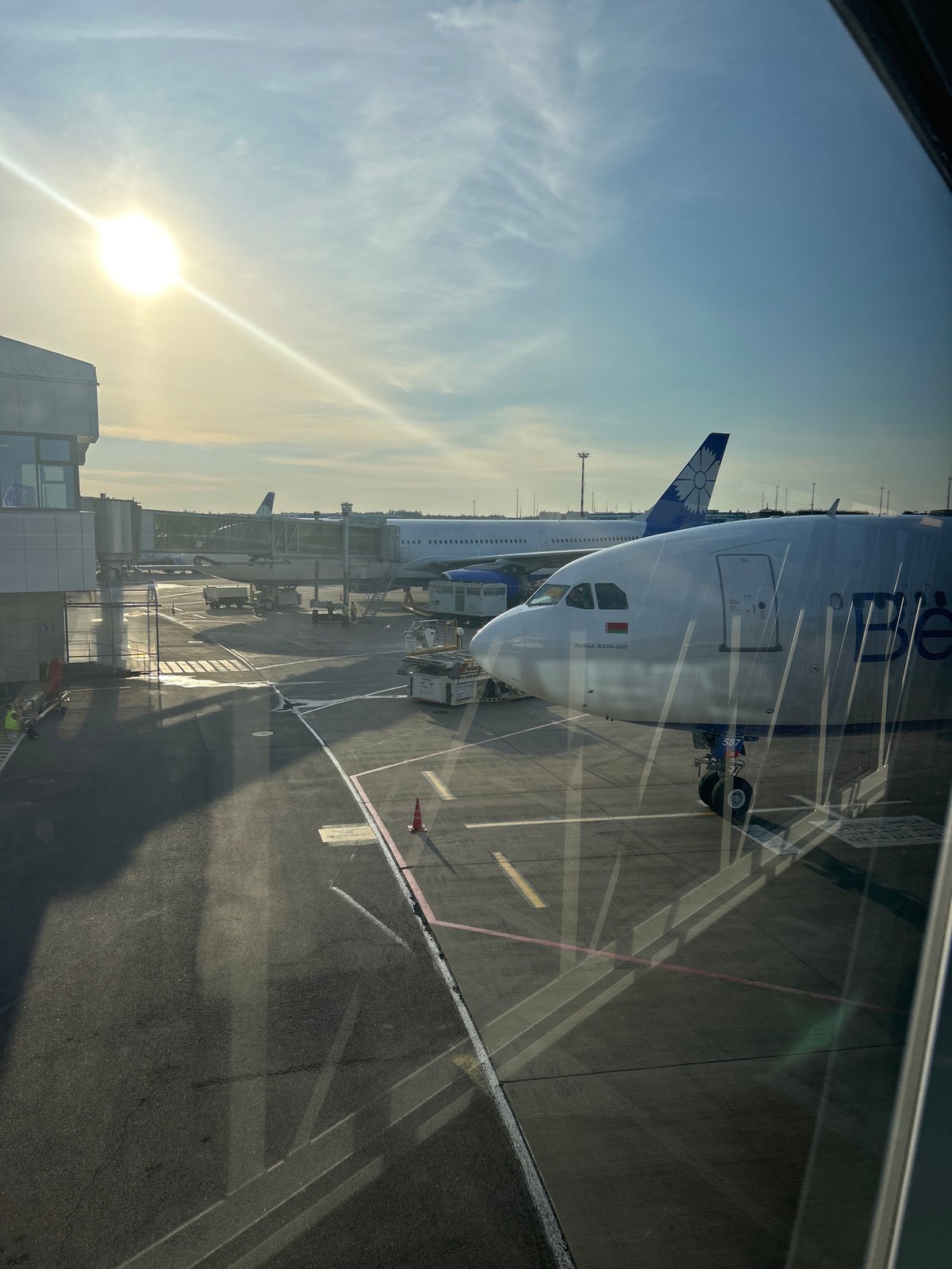 Early morning on the tarmac at Minsk National Airport
