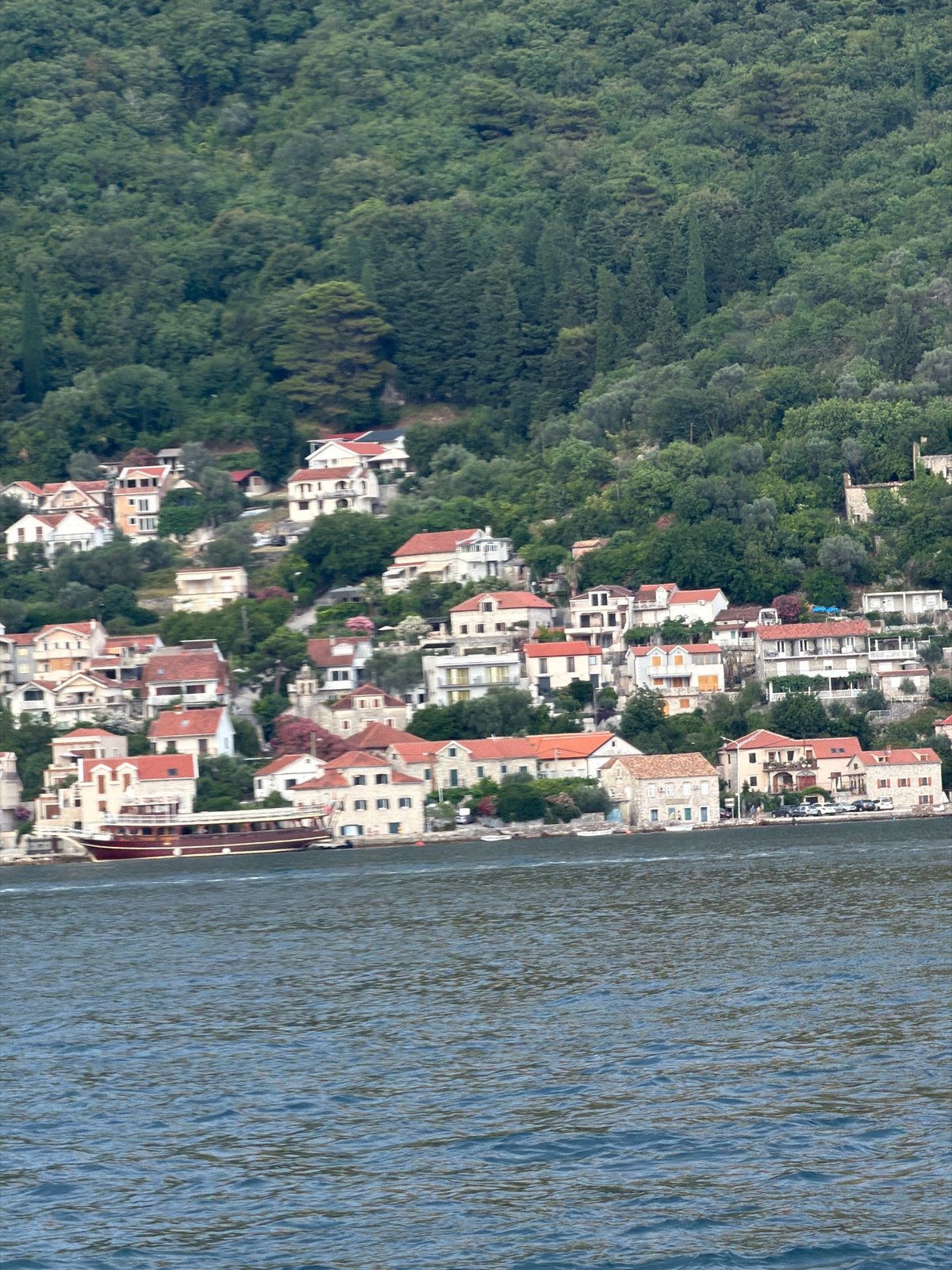 Bay of Kotor ferry crossing, busy summer afternoon on the water