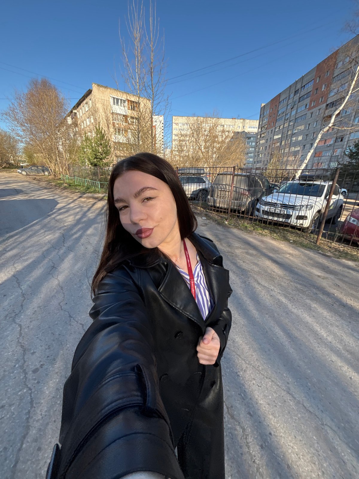 Person photographed outdoors and indoors in Perm, Russia