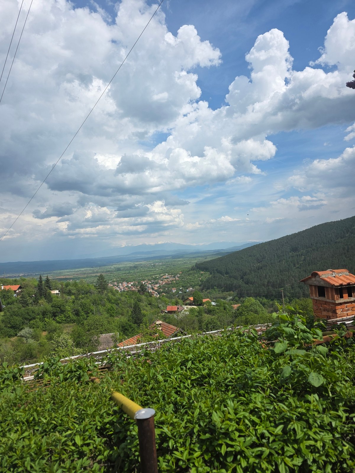 Panoramic rural valley view captured in Slokoshtitsa, Bulgaria