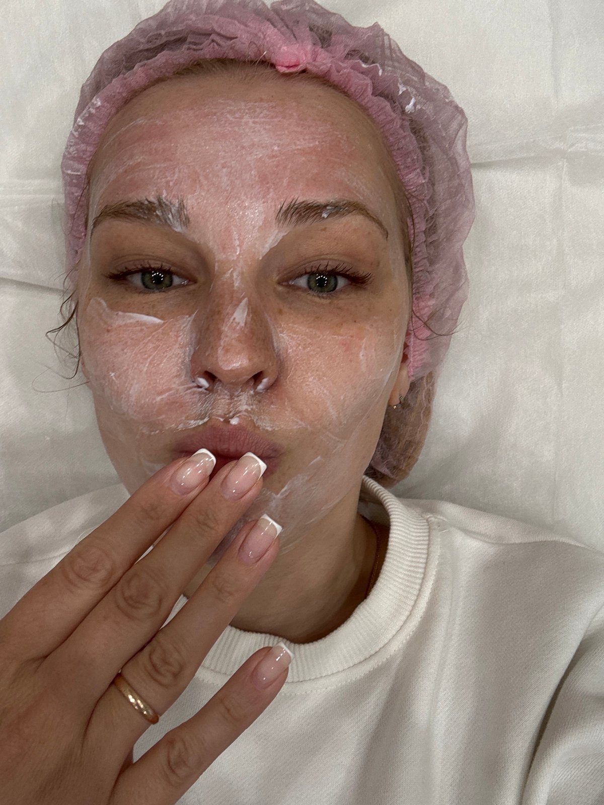 Woman receives facial treatment at Russian spa facility