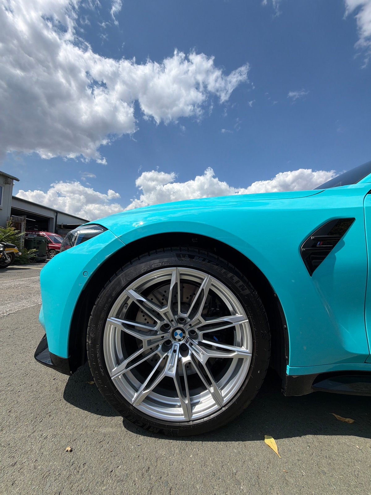 Turquoise BMW M4 and workshop activity in Burgas