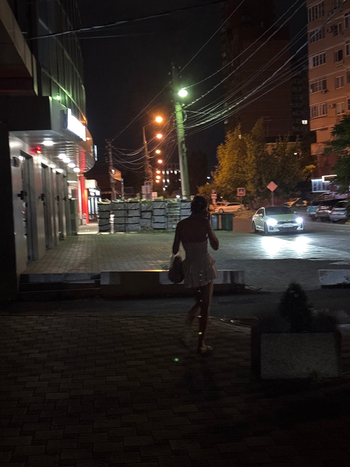 Quiet summer night on the streets of Krasnodar