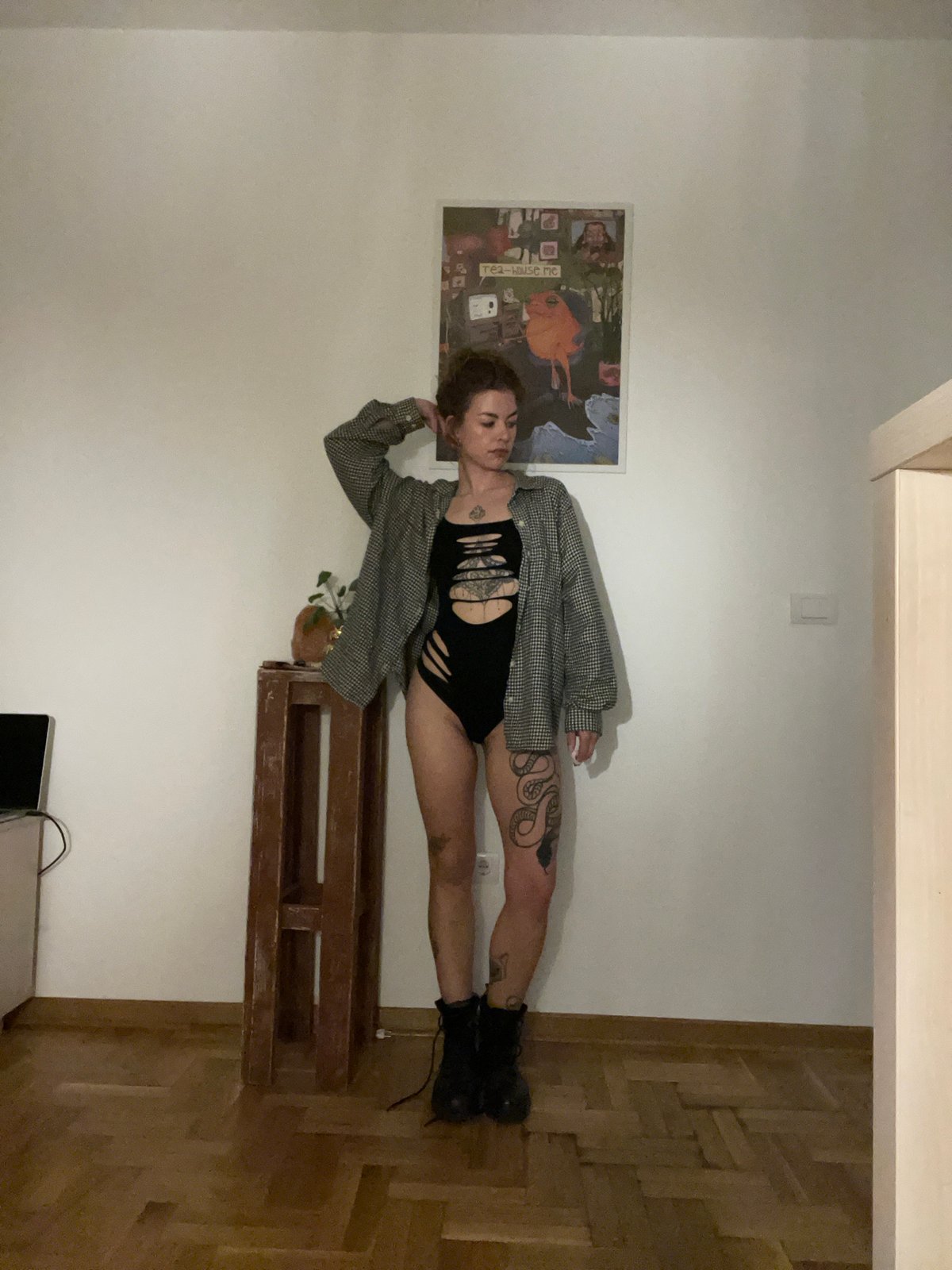 Woman photographed in multiple poses in Boreti, Montenegro