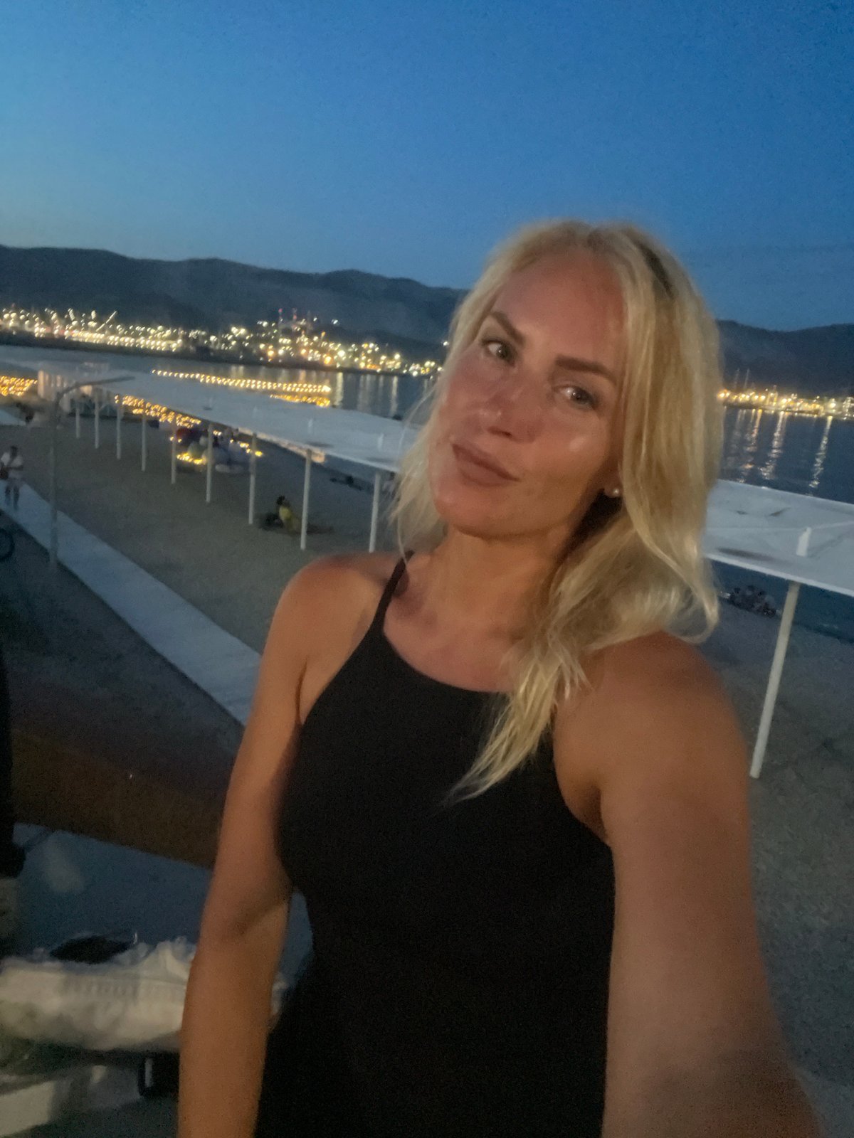Beach selfie at dusk on the Novorossiysk coast
