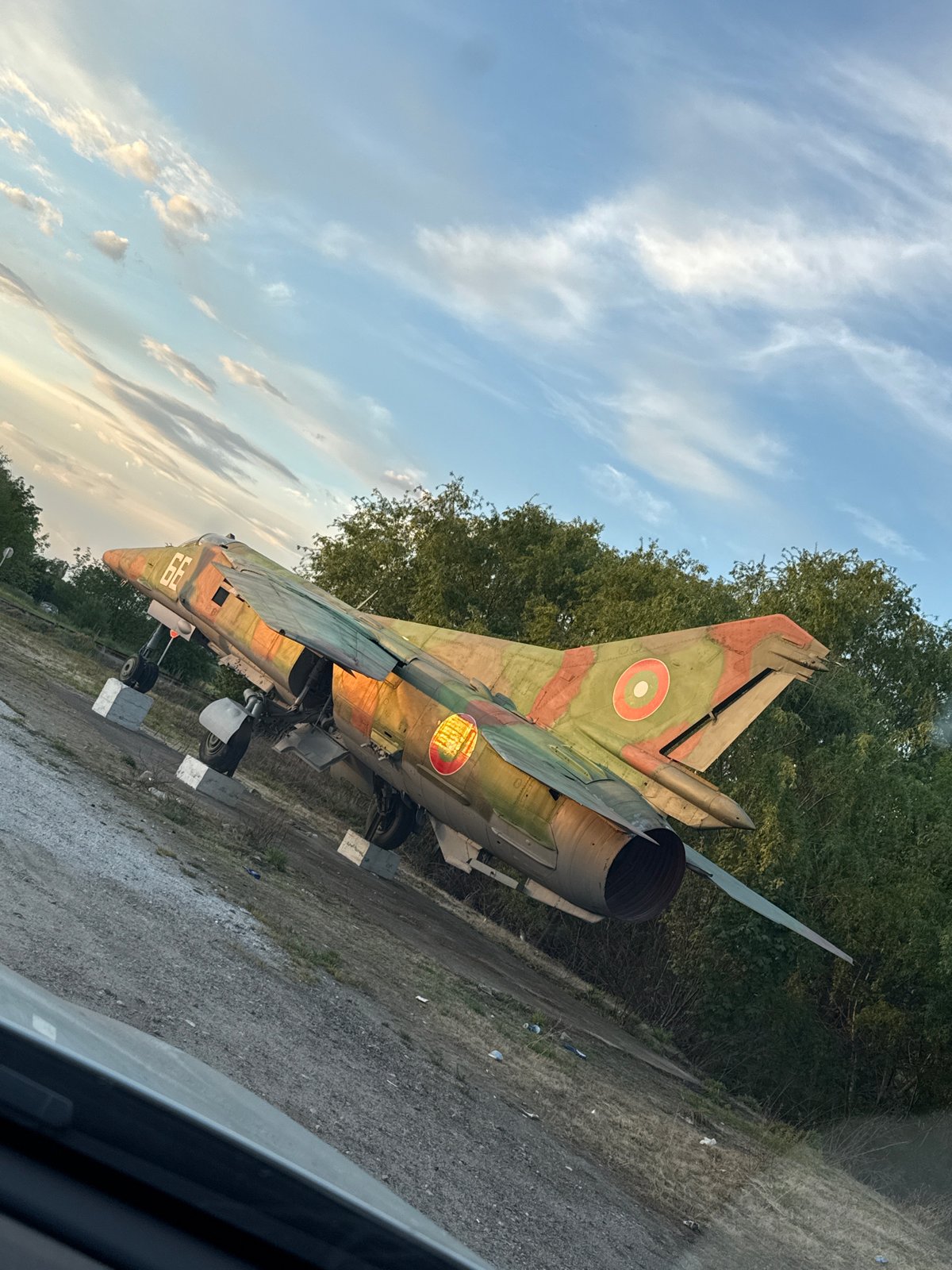 Cold War MiG-23 fighter jet on display in Bulgarian village