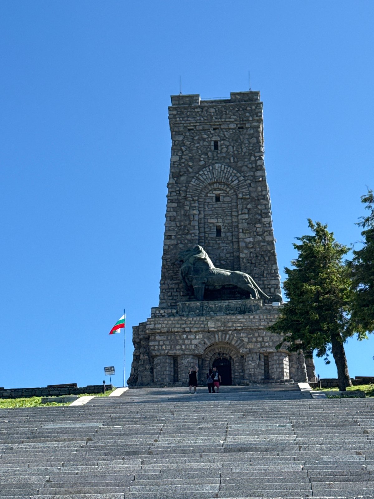 Hiking to Shipka Memorial monument through Bulgarian forest